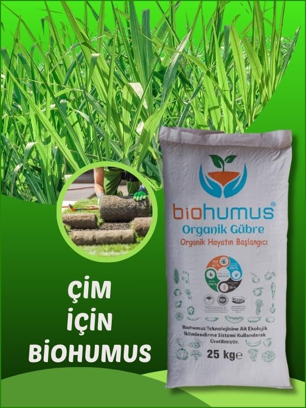 Biohumus ÇİM için, Organik gübre, Organik Sertifikalı, Kök geliştirici, toprak düzenleyici, bitki besleyici 25 Kg (1)