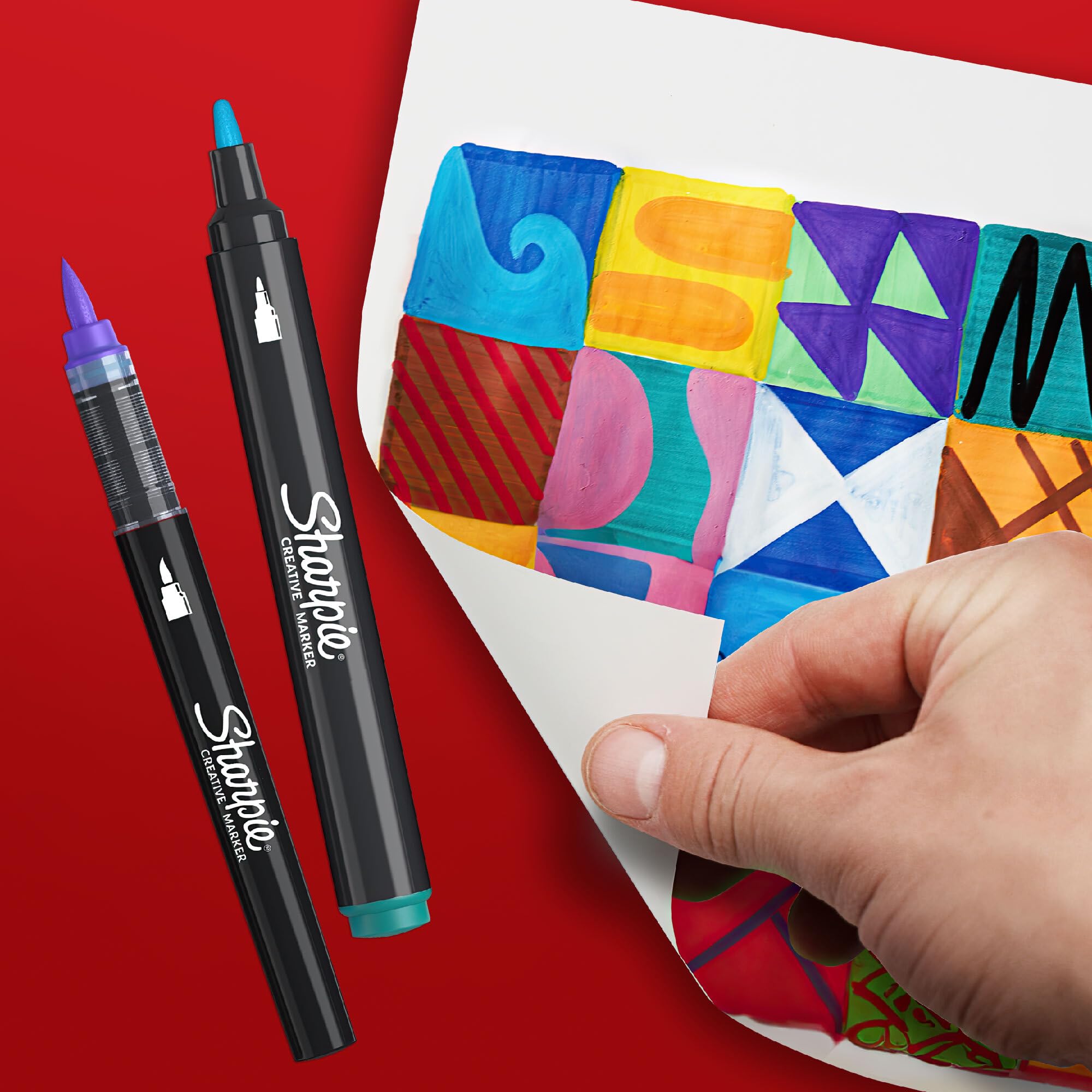 SHARPIE Creative Marker Akrilik Boya Kalemleri | Yuvarlak Uçlu Su Bazlı Boya Kalemi | Mürekkep Kağıda Geçirmez ve Çoğu Yüzey Üzerine Yazar | 5 Adet