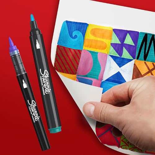 SHARPIE Creative Marker Akrilik Boya Kalemleri | Yuvarlak Uçlu Su Bazlı Boya Kalemi | Mürekkep Kağıda Geçirmez ve Çoğu Yüzey Üzerine Yazar | 5 Adet
