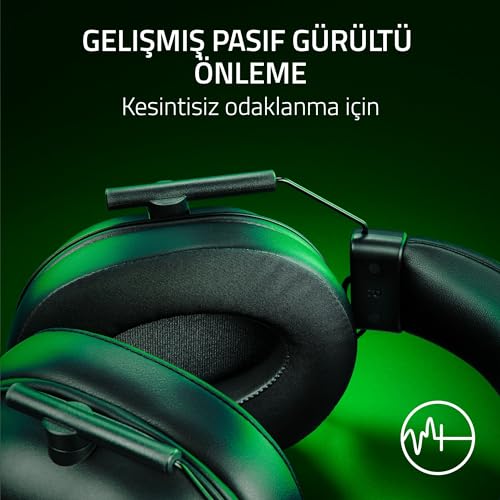 Razer Blackshark V2 X (Xbox) - Xbox S|X konsolu için kablolu e-spor kulaklık (250g, kardioid mikrofon, 50mm sürücüler, pasif gürültü engelleme, 3,5mm konektör) Siyah