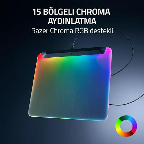 Razer Firefly V2 Pro - RGB arkadan aydınlatmalı oyun mouse matı - Entegre USB Bağlantı Noktası (15 Bölge LED Aydınlatma, Optimum İzleme için Mikro Kazınmış Dokulu Yüzey) Siyah