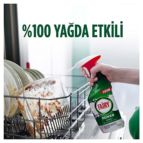 Fairy Power Sprey, 3'ü 1 arada, Bulaşıklarınız Ve Mutfağınız Için Zahmetsiz Temizlik Ve Parlaklık, Limon Kokulu, 800ml