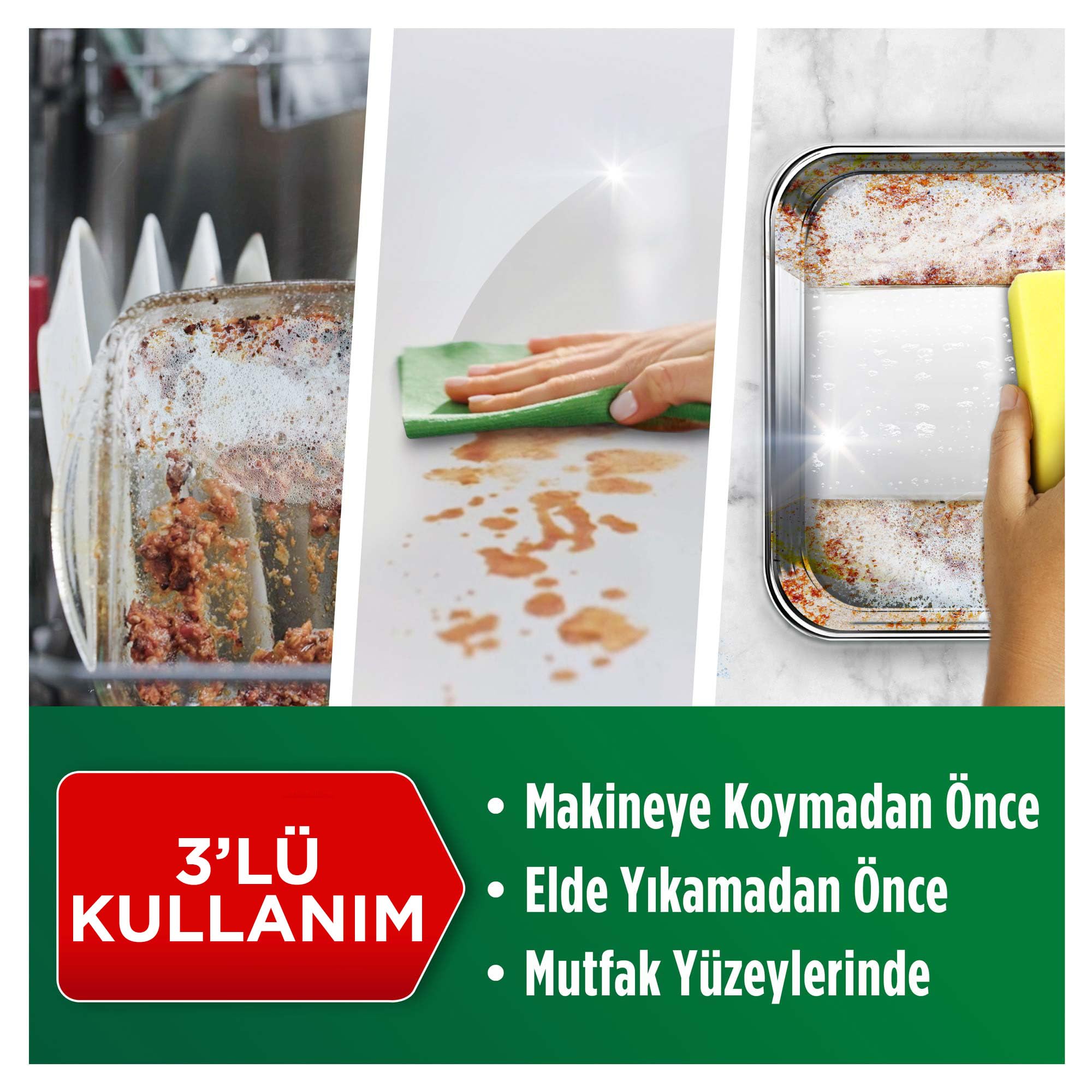 Fairy Power Sprey, 3'ü 1 arada, Bulaşıklarınız Ve Mutfağınız Için Zahmetsiz Temizlik Ve Parlaklık, Limon Kokulu, 800ml