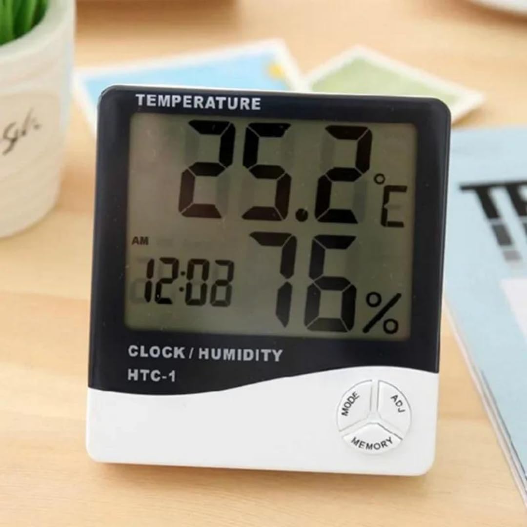Jouis İç Mekan Higrometre (Nem Ölçer) ve Termometre, Büyük Ekran, Masa Ayaklı, Asmalı, Mıknatıslı, Elektronik Sıcaklık ve Nem Ölçer
