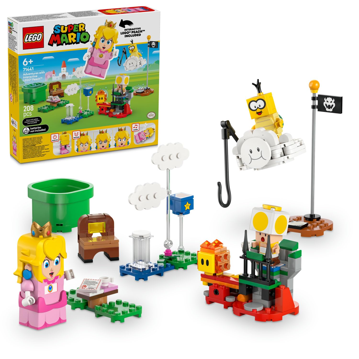 LEGO Super Mario İnteraktif LEGO Peach ile Maceralar 71441 - - 6 Yaş ve Üzeri Çocuklar için Koleksiyonluk Yaratıcı Oyuncak Yapım Seti (208 Parça)