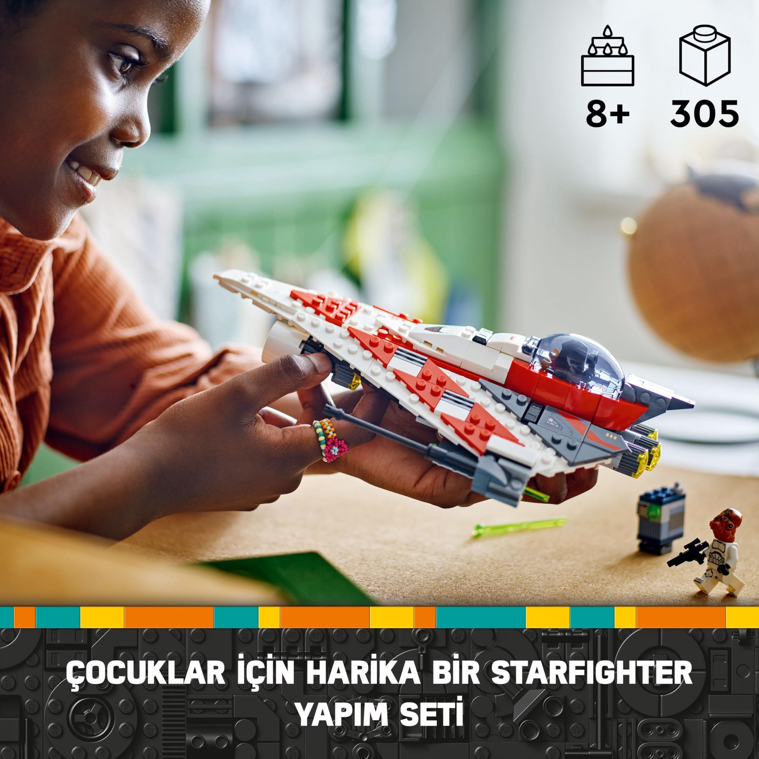 LEGO Star Wars Jedi Bob’un Starfighter’ı 75388-8 Yaş ve Üzeri Star Wars Sevenler İçin İnşa Edilebilen Oyuncak Starship Yapım Seti (305 Parça)