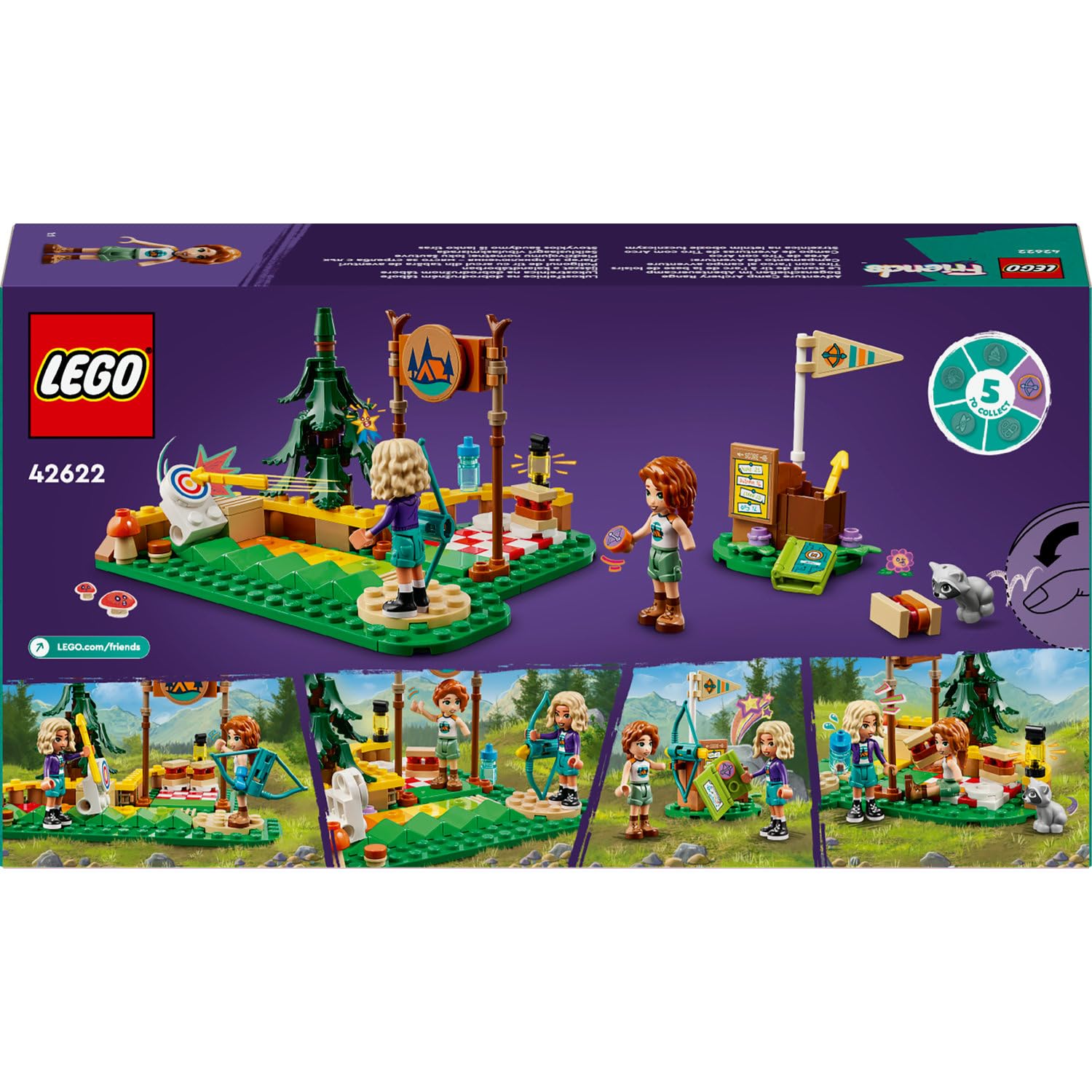 LEGO Friends Macera Kampı Okçuluk Alanı 42622-6 Yaş ve Üzeri Çocuklar için Autumn ve Nova Minifigürü İçeren Yaratıcı Oyuncak Yapım Seti (157 Parça)