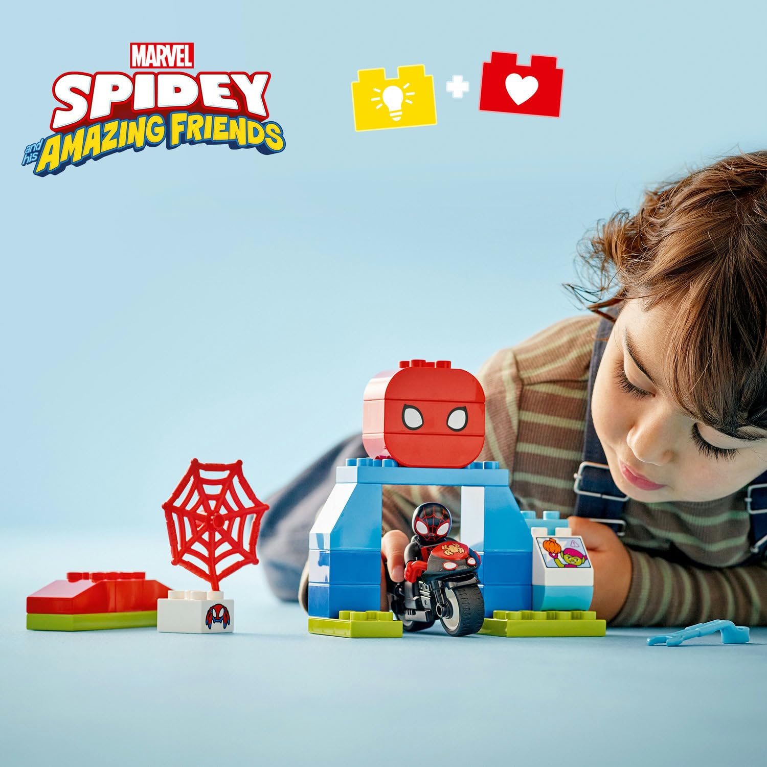 LEGO DUPLO Spin’in Motosiklet Macerası 10424, 2 Yaş ve Üzeri Çocuklar İçin Örümcek Adam Figürü İçeren Eğitici Oyuncak Yapım Seti (24 Parça)