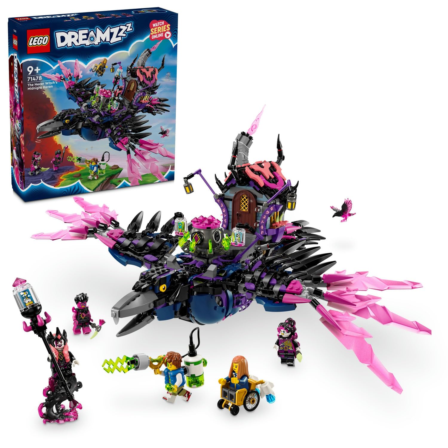 LEGO DREAMZzz Never Cadısı’nın Gece Yarısı Kuzgunu 71478 – 9 Yaş ve Üzeri İçin Fantastik Yaratık Figürleri İçeren Yaratıcı Oyuncak Yapım Seti (1203 Parça)
