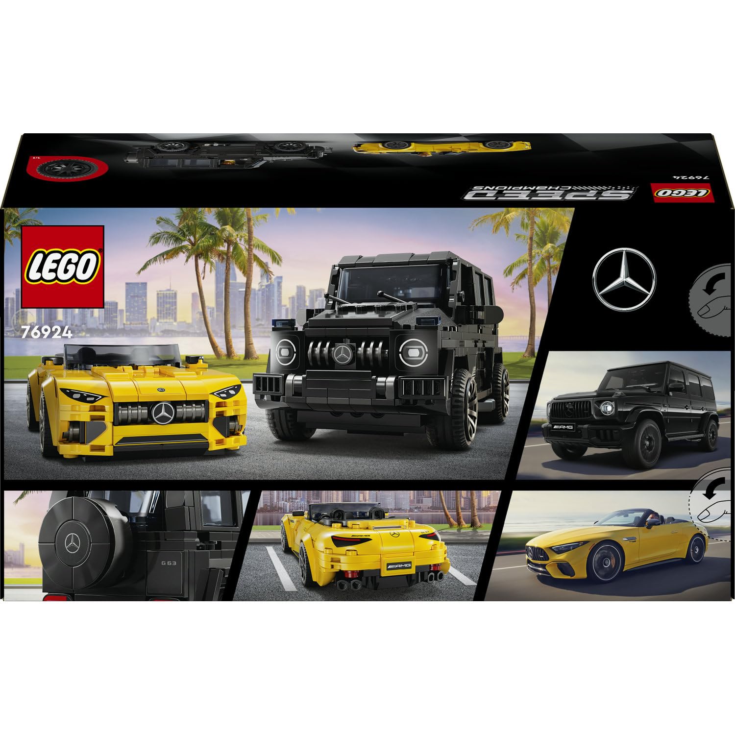 LEGO Speed Champions Mercedes-AMG G 63 ve Mercedes-AMG SL 63 76924 – 10 Yaş ve Üzeri Araç Tutkunu Kız ve Erkek Çocukları için 2 Model İçeren Oyuncak Yapım Seti, Doğum Günü Hediyesi Fikri (808 Parça)