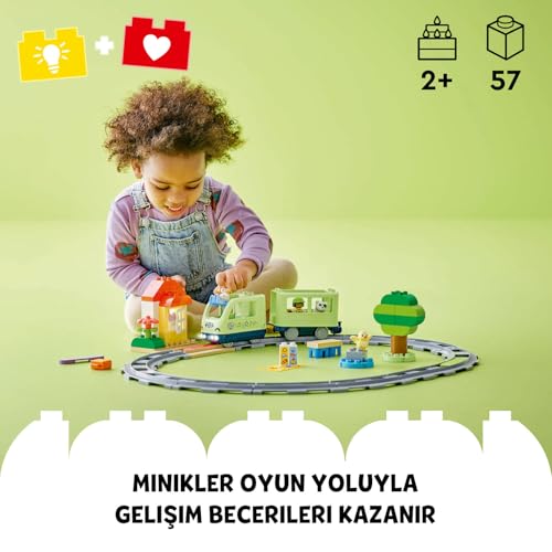 LEGO DUPLO Town İnteraktif Macera Treni 10427-2 Yaş ve Üzeri Çocuklar için Işık ve Seslerle Rol Yapma Becerilerini Teşvik Eden Eğitici Oyuncak Yapım Seti, Hediye Fikri (57 Parça)