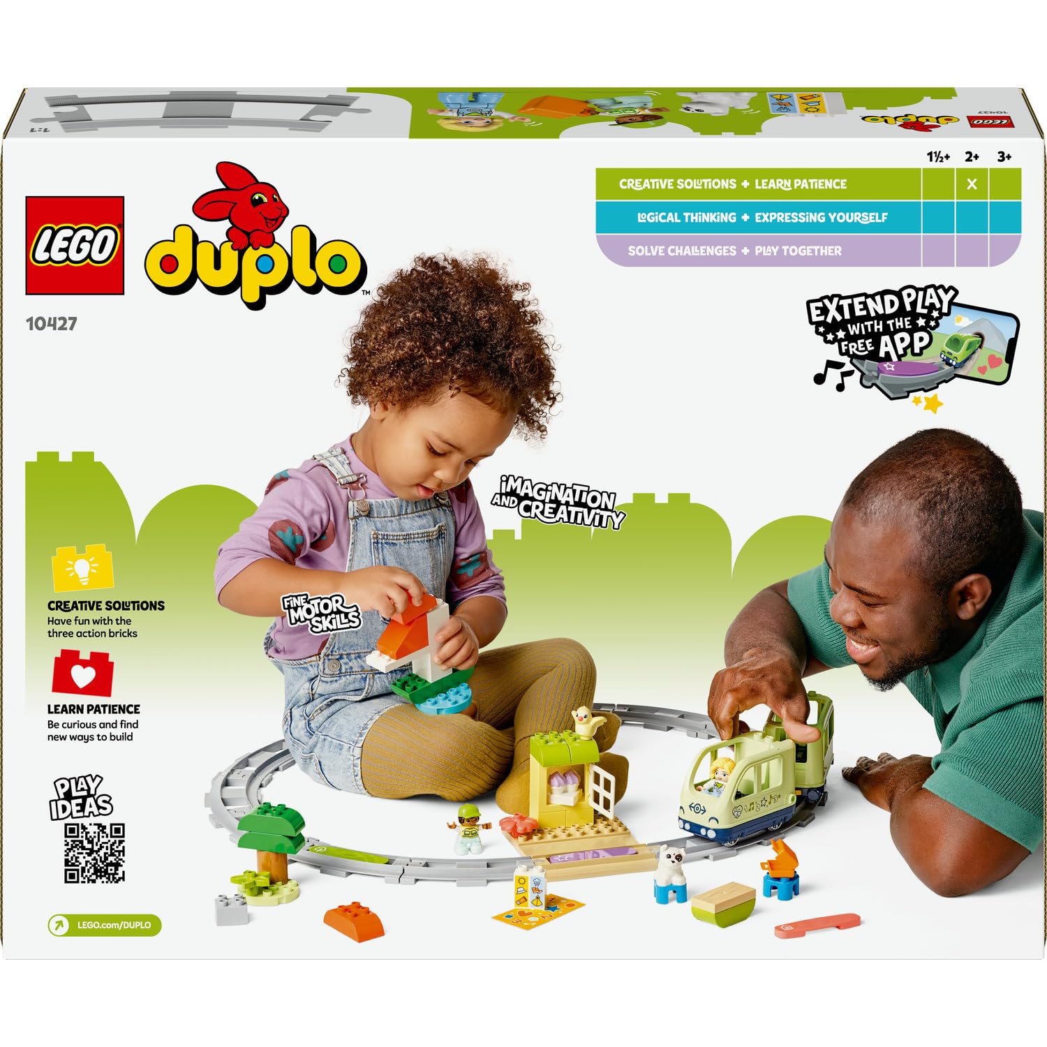 LEGO DUPLO Town İnteraktif Macera Treni 10427-2 Yaş ve Üzeri Çocuklar için Işık ve Seslerle Rol Yapma Becerilerini Teşvik Eden Eğitici Oyuncak Yapım Seti, Hediye Fikri (57 Parça)