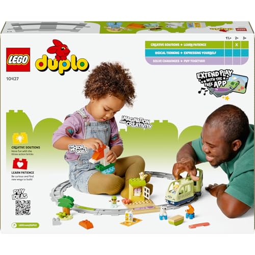 LEGO DUPLO Town İnteraktif Macera Treni 10427-2 Yaş ve Üzeri Çocuklar için Işık ve Seslerle Rol Yapma Becerilerini Teşvik Eden Eğitici Oyuncak Yapım Seti, Hediye Fikri (57 Parça)