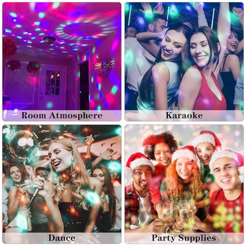 DEABOLAR Çocuklar için Karaoke Makinesi, Taşınabilir Bluetooth Hoparlör, 2 Kablosuz Mikrofonlu 1 Disko Topu Strobe Lambası 7 Modlu Sahne Işığı Ev Odası Dans Partileri Doğum Günü için