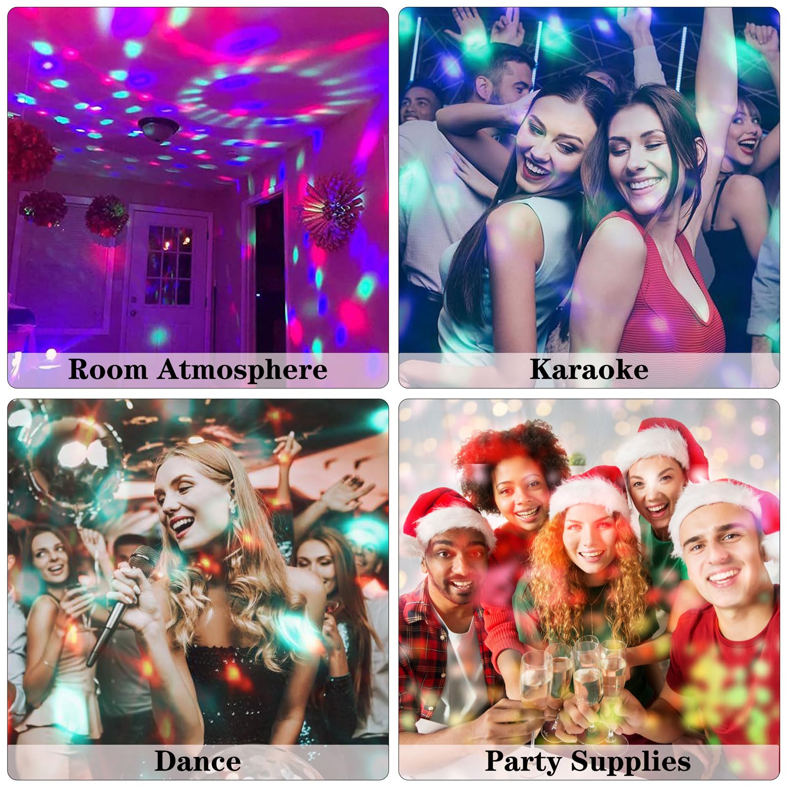 DEABOLAR Çocuklar için Karaoke Makinesi, Taşınabilir Bluetooth Hoparlör, 2 Kablosuz Mikrofonlu 1 Disko Topu Strobe Lambası 7 Modlu Sahne Işığı Ev Odası Dans Partileri Doğum Günü için