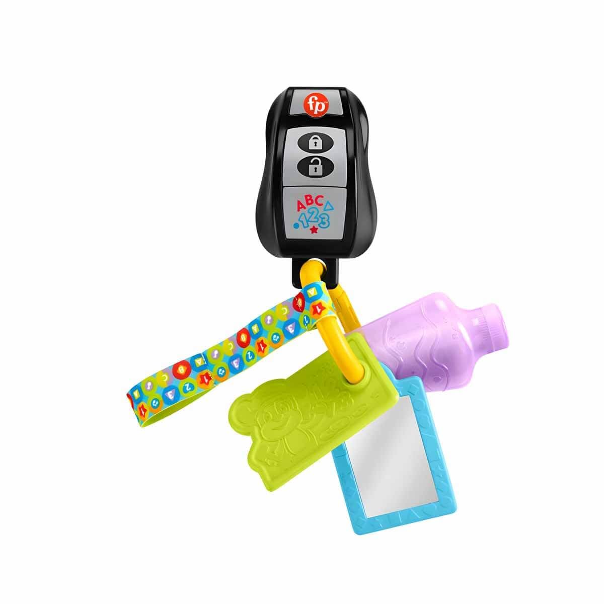 Fisher-Price Birden fazla dil desteğiyle 6 ay ve üzeri bebekler için müzik çalan, dişlik ve ayna içeren Eğlen ve Öğren Eğlenceli Aktivite Anahtarı, HWY40