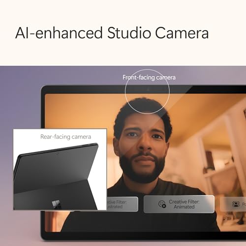 Microsoft Surface Pro 2'si 1 Arada Dizüstü/Tablet (2024), Windows 11 Yardımcı Pilot+ PC, 13 inç Dokunmatik OLED Ekran, Snapdragon X Elite (12 Çekirdek), 16GB RAM, 256GB Depolama, Siyah, Amazon
