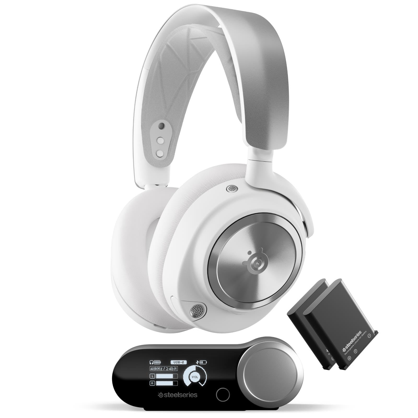 SteelSeries Arctis Nova Pro Wireless Multi-Platform Gaming Kulaklık, Birinci Sınıf Hi-Fi Ses Sürücüleri, Aktif Gürültü Giderme, Clearcast Gen2 Mikrofon, PC, PS5, PS4, Switch, Mobil, Kablosuz