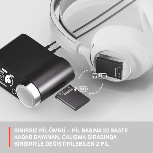 SteelSeries Arctis Nova Pro Wireless Multi-Platform Gaming Kulaklık, Birinci Sınıf Hi-Fi Ses Sürücüleri, Aktif Gürültü Giderme, Clearcast Gen2 Mikrofon, PC, PS5, PS4, Switch, Mobil, Kablosuz