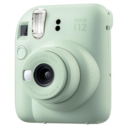 Instax mini 12 Fotoğraf Makinesi 10'lu Film Kare Albüm ve Deri Kılıf Bundle Box (Yeşil)