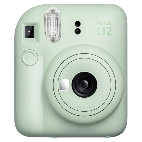 Instax mini 12 Fotoğraf Makinesi 10'lu Film Kare Albüm ve Deri Kılıf Bundle Box (Yeşil)