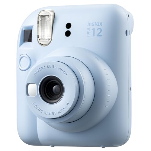 Instax mini 12 Fotoğraf Makinesi 10'lu Film Kare Albüm ve Deri Kılıf Bundle Box (Mavi)
