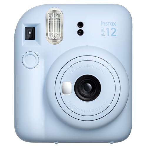 Instax mini 12 Fotoğraf Makinesi 10'lu Film Kare Albüm ve Deri Kılıf Bundle Box (Mavi)