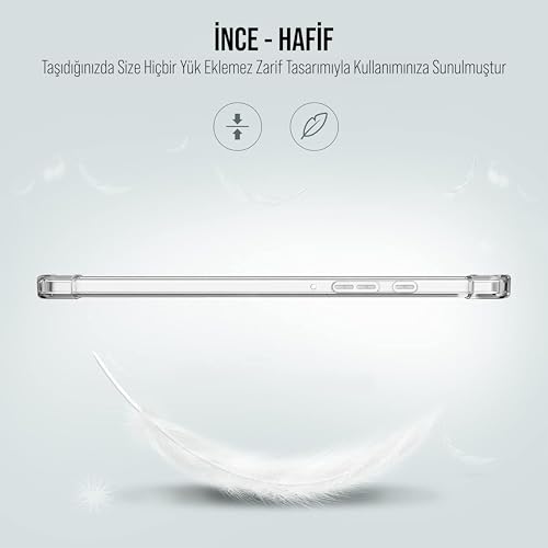 Babilden Samsung Galaxy Tab A9 Plus X210 / Galaxy Tab A11+ Tablet Kılıf Şeffaf Silikon Arka Kapak
