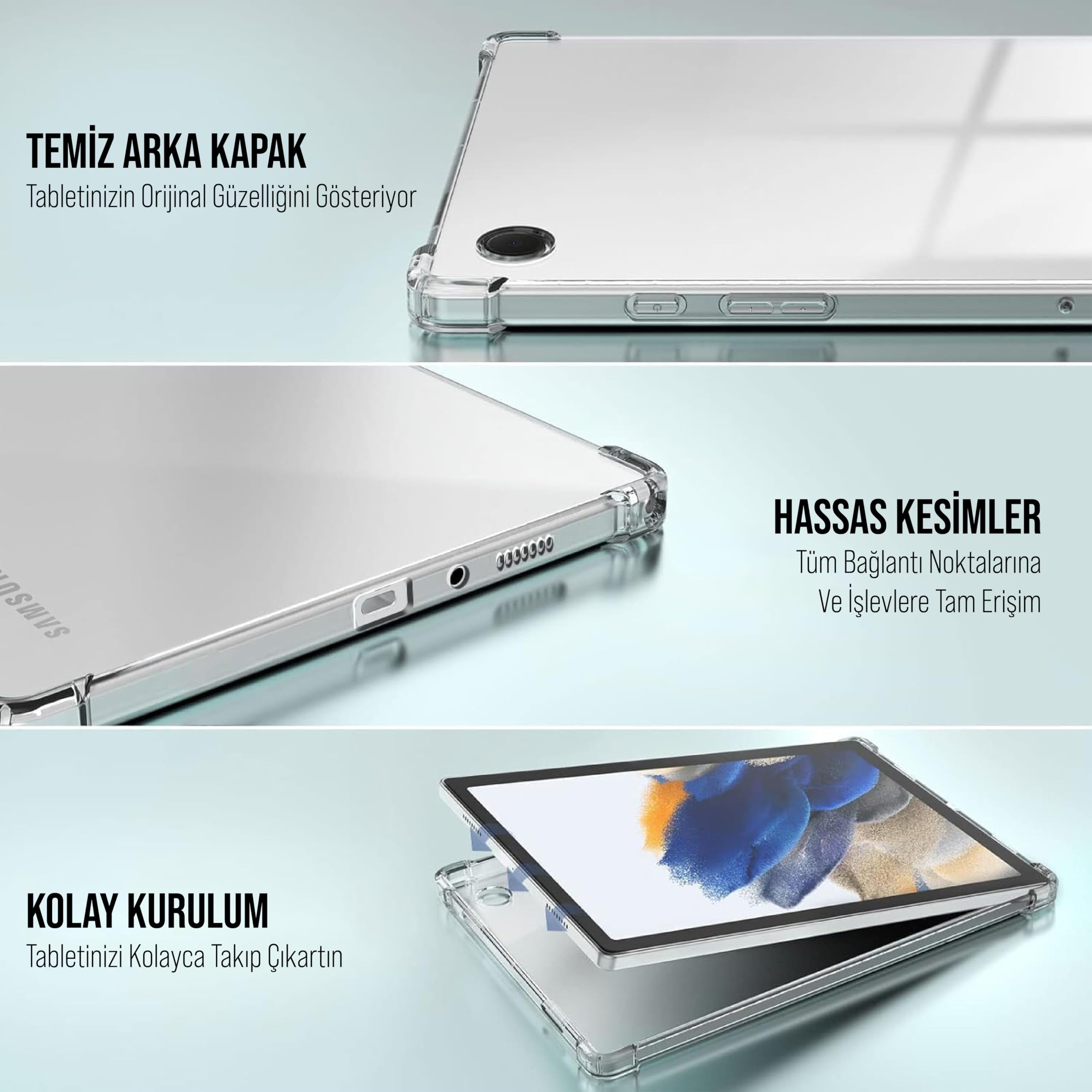Babilden Samsung Galaxy Tab A9 Plus X210 / Galaxy Tab A11+ Tablet Kılıf Şeffaf Silikon Arka Kapak