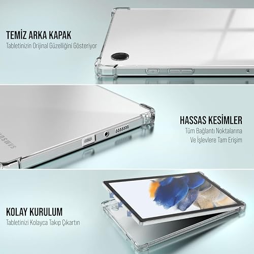 Babilden Samsung Galaxy Tab A9 Plus X210 / Galaxy Tab A11+ Tablet Kılıf Şeffaf Silikon Arka Kapak