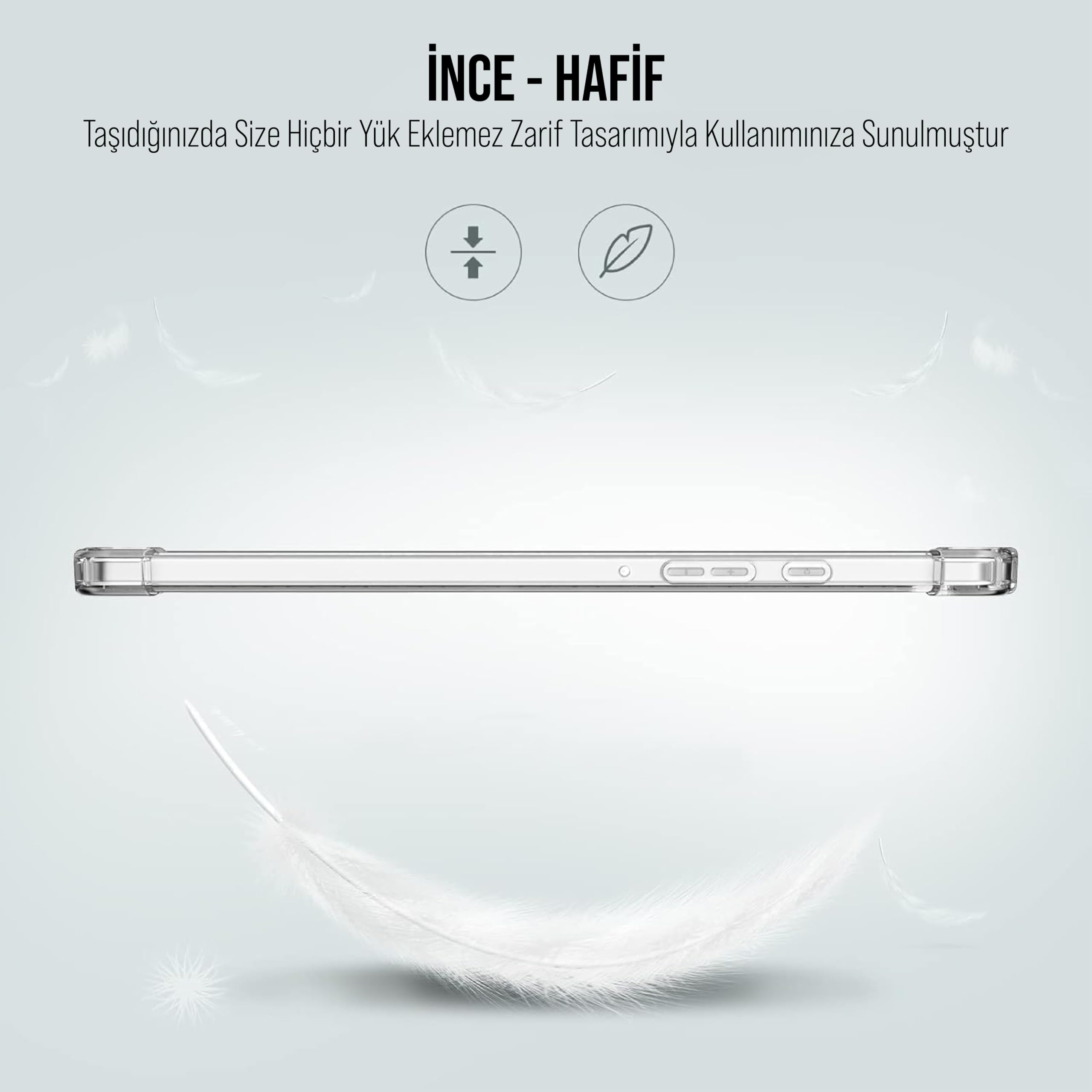 Babilden Samsung Galaxy Tab A9 Plus X210 / Galaxy Tab A11+ Tablet Kılıf Şeffaf Silikon Arka Kapak