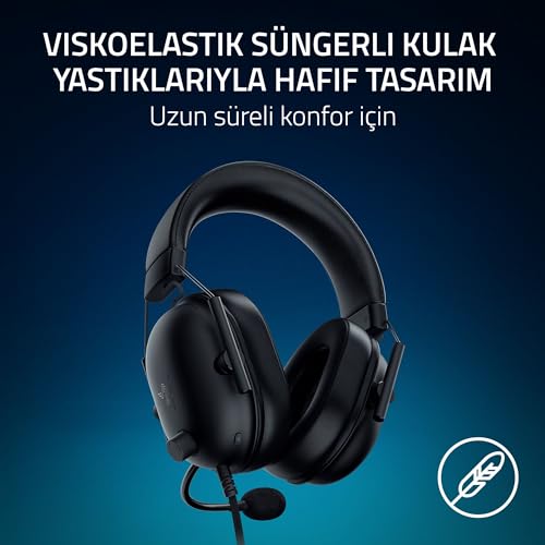 Razer Blackshark V2 X (PlayStation) - PlayStation konsolu için Kablolu e-spor Kulaklık (240g, kardioid mikrofon, 50mm sürücüler, pasif gürültü engelleme, 3,5mm konektör) Siyah