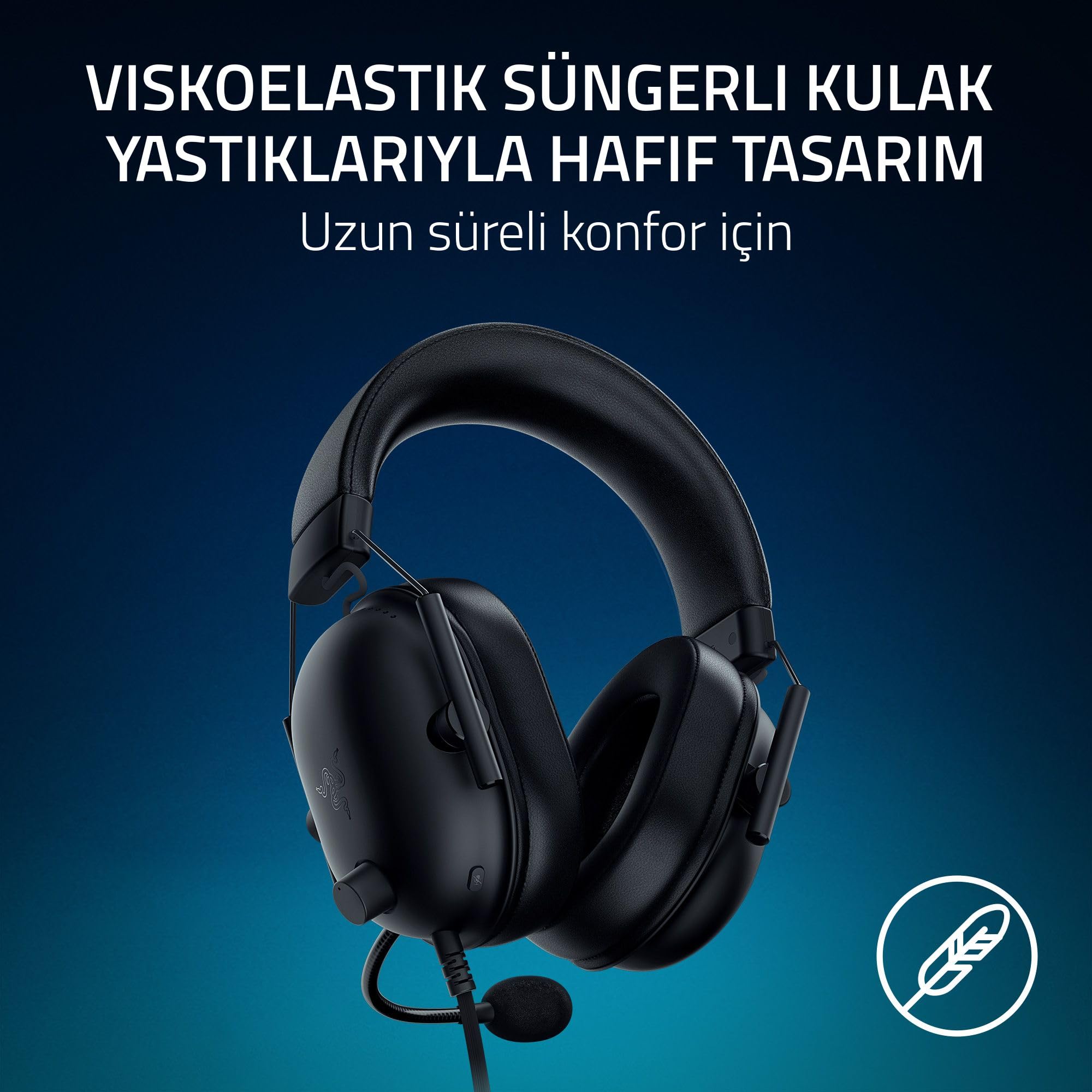 Razer Blackshark V2 X (PlayStation) - PlayStation konsolu için Kablolu e-spor Kulaklık (240g, kardioid mikrofon, 50mm sürücüler, pasif gürültü engelleme, 3,5mm konektör) Siyah