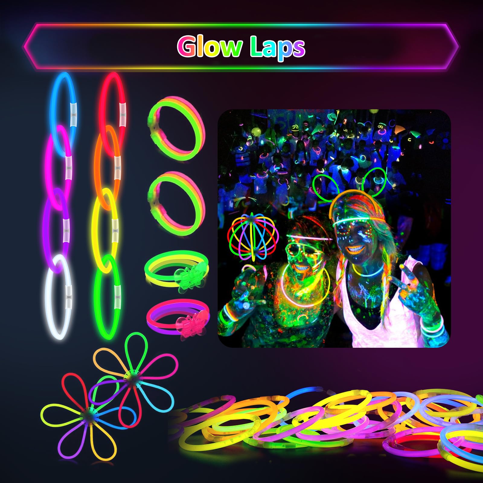 Glow Sticks - 100 ADET Parlayan Çubuklar toplu parti paketi - 20,32 cm Karanlıkta Parlayan Parti Malzemeleri Neon Parti için Işık Çubukları Çocuklar veya Yetişkinler için Parlayan Kolyeler ve