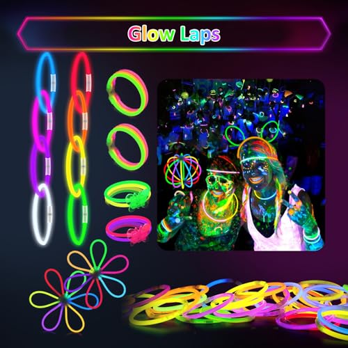 Glow Sticks - 100 ADET Parlayan Çubuklar toplu parti paketi - 20,32 cm Karanlıkta Parlayan Parti Malzemeleri Neon Parti için Işık Çubukları Çocuklar veya Yetişkinler için Parlayan Kolyeler ve