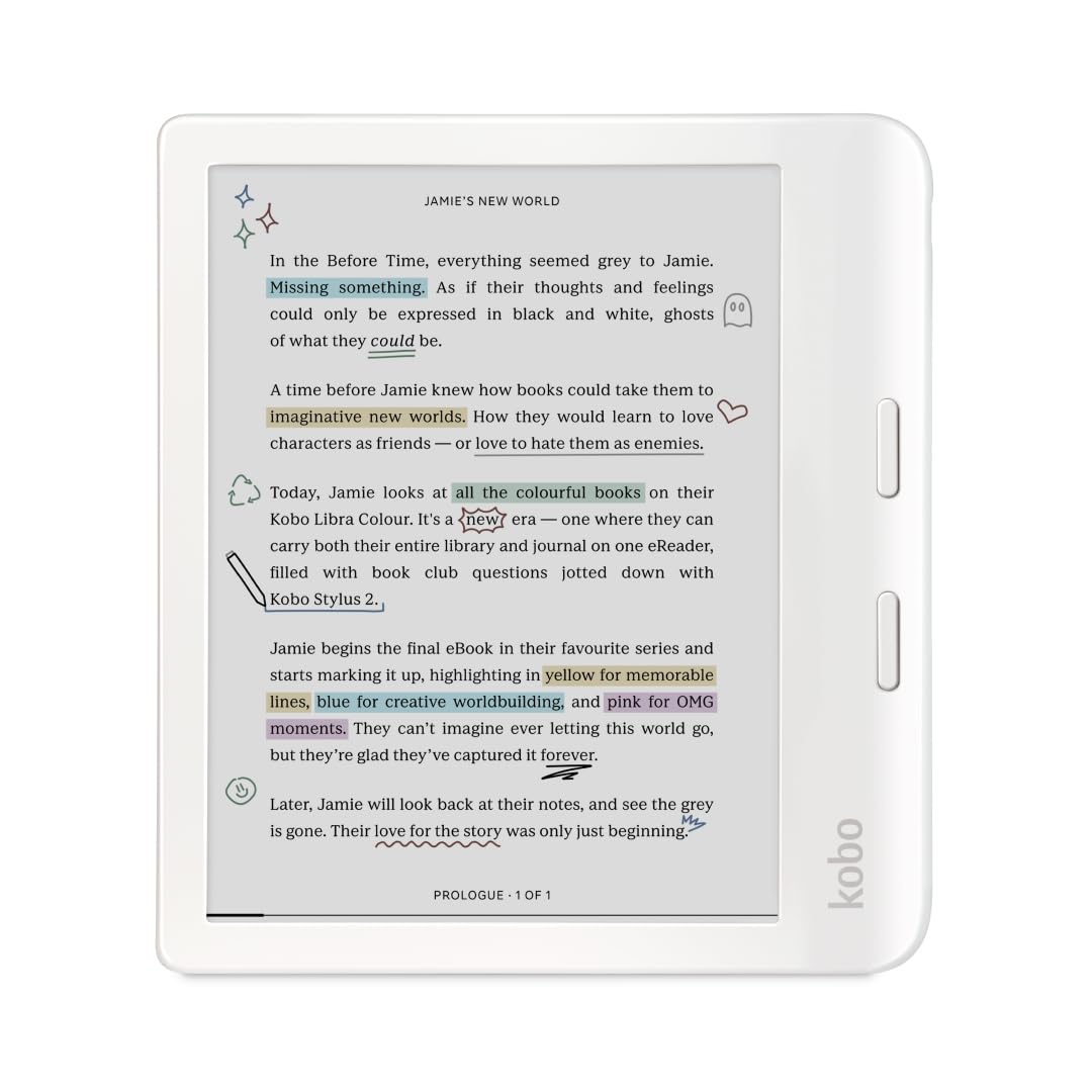 E Ink Kaleido™ 3 Ekranlı E-Kitap Okuyucu, 7 inç, Renkli, Parlama Yok, Bildirim Yok