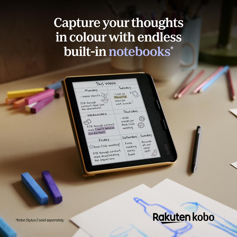 E Ink Kaleido™ 3 Ekranlı E-Kitap Okuyucu, 7 inç, Renkli, Parlama Yok, Bildirim Yok