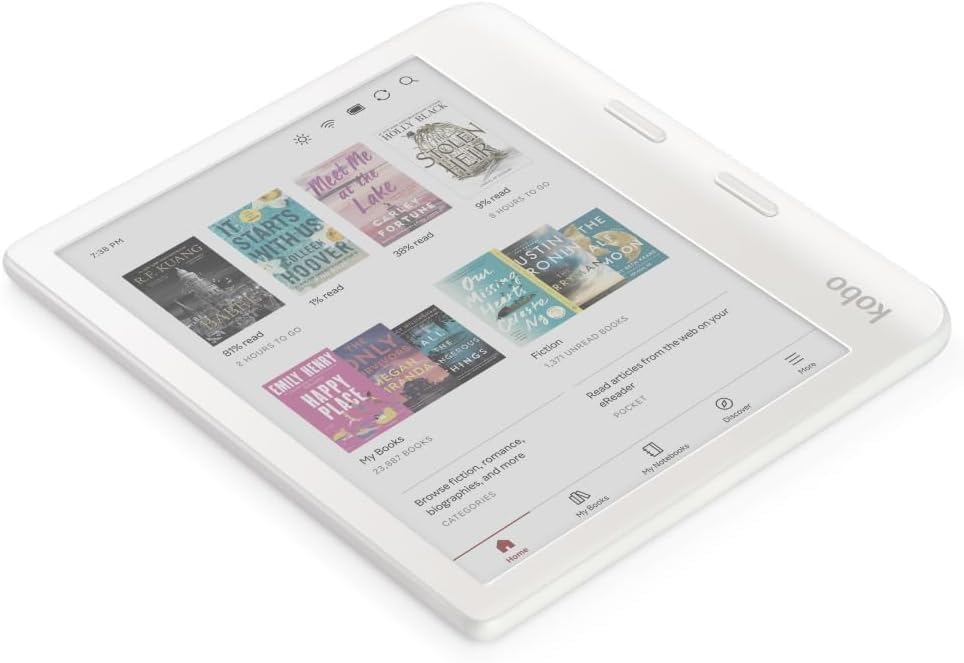 E Ink Kaleido™ 3 Ekranlı E-Kitap Okuyucu, 7 inç, Renkli, Parlama Yok, Bildirim Yok