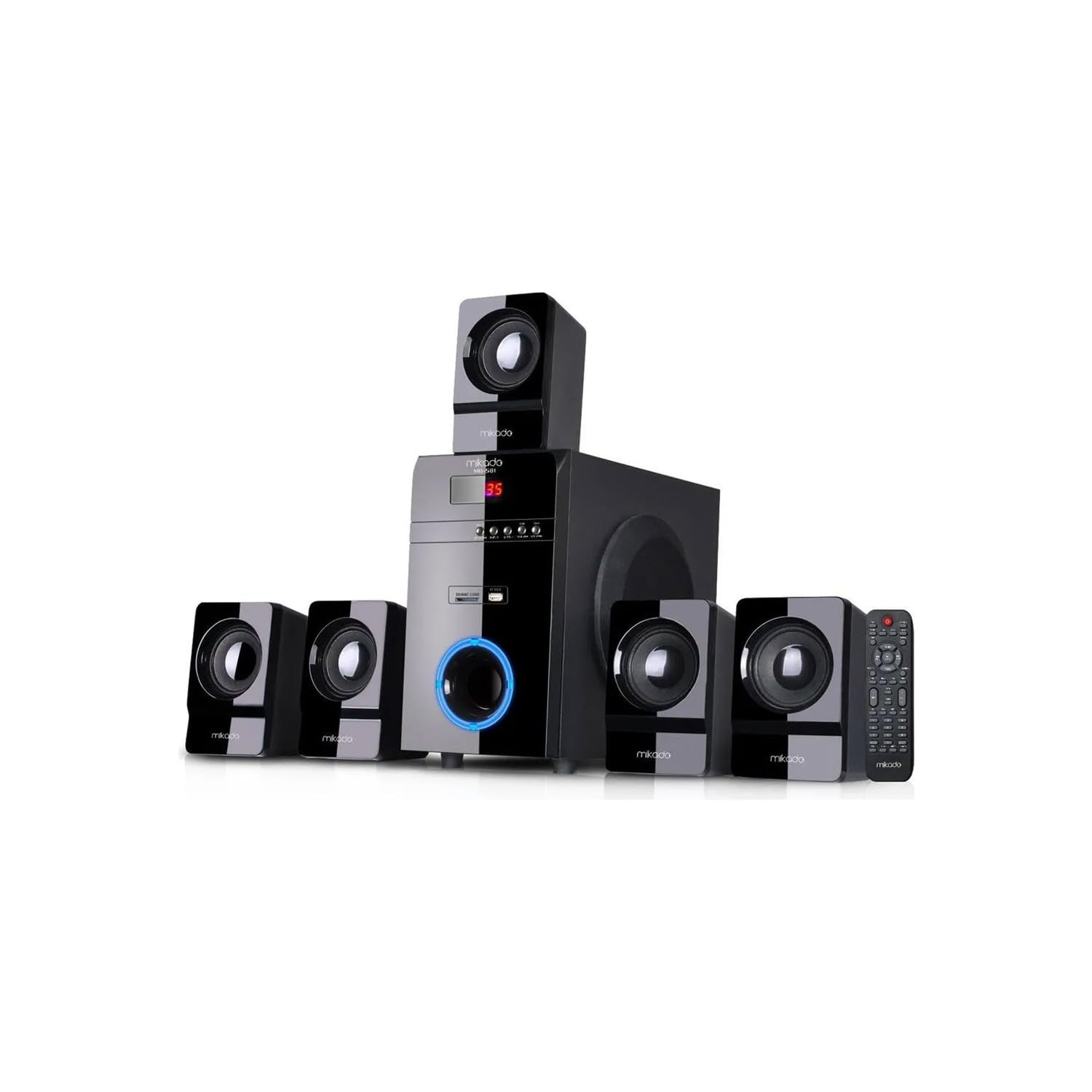 Mikado MD-581BT 5+1 Usb+SD+FM Destekli Multimedia Kumandalı Bluetooth Speaker (Tv ye Bağlanır Sinema Ses Sistemi)