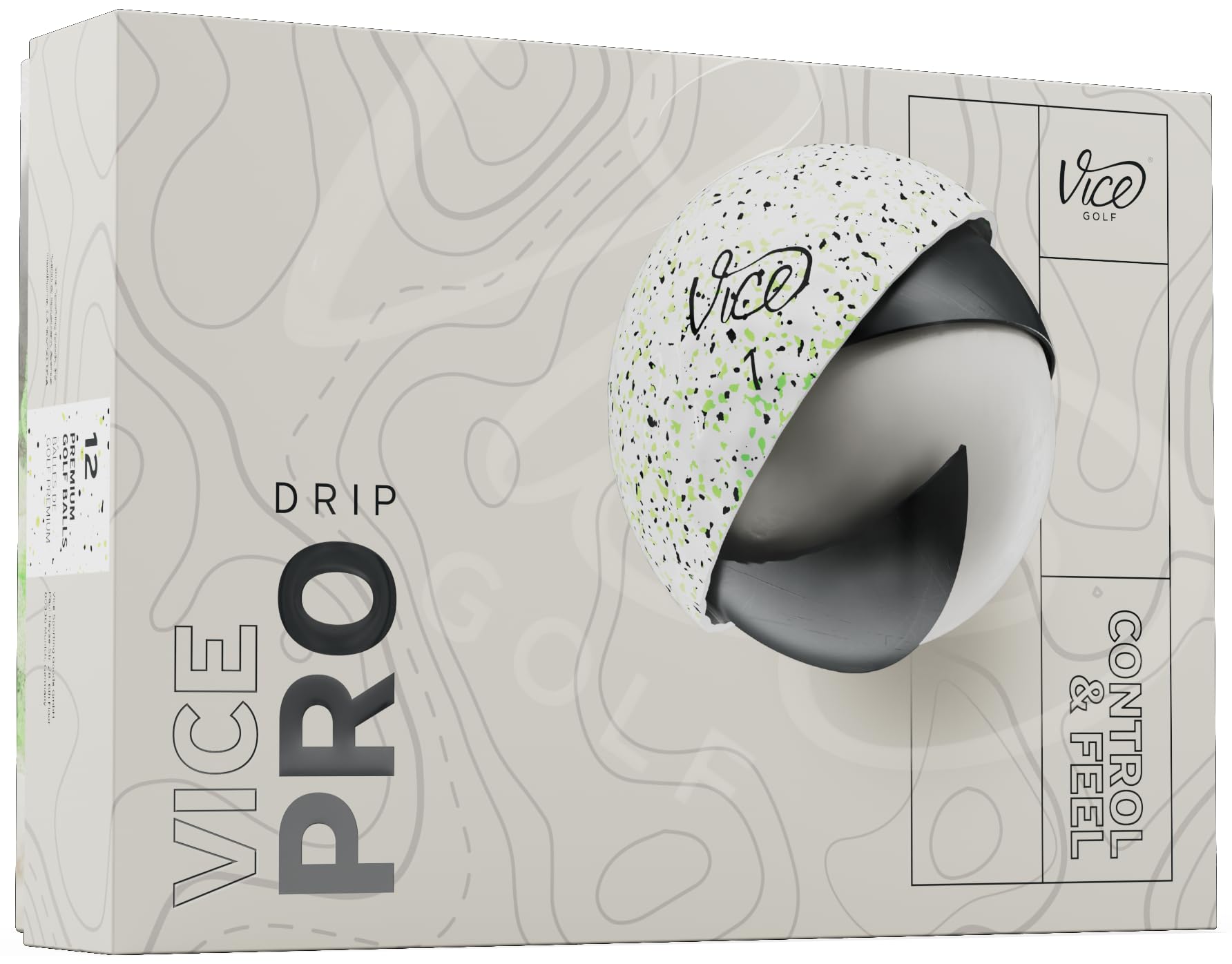 Vice Pro Golf Topları (2025 Model) (Kireç/Siyah Damla)