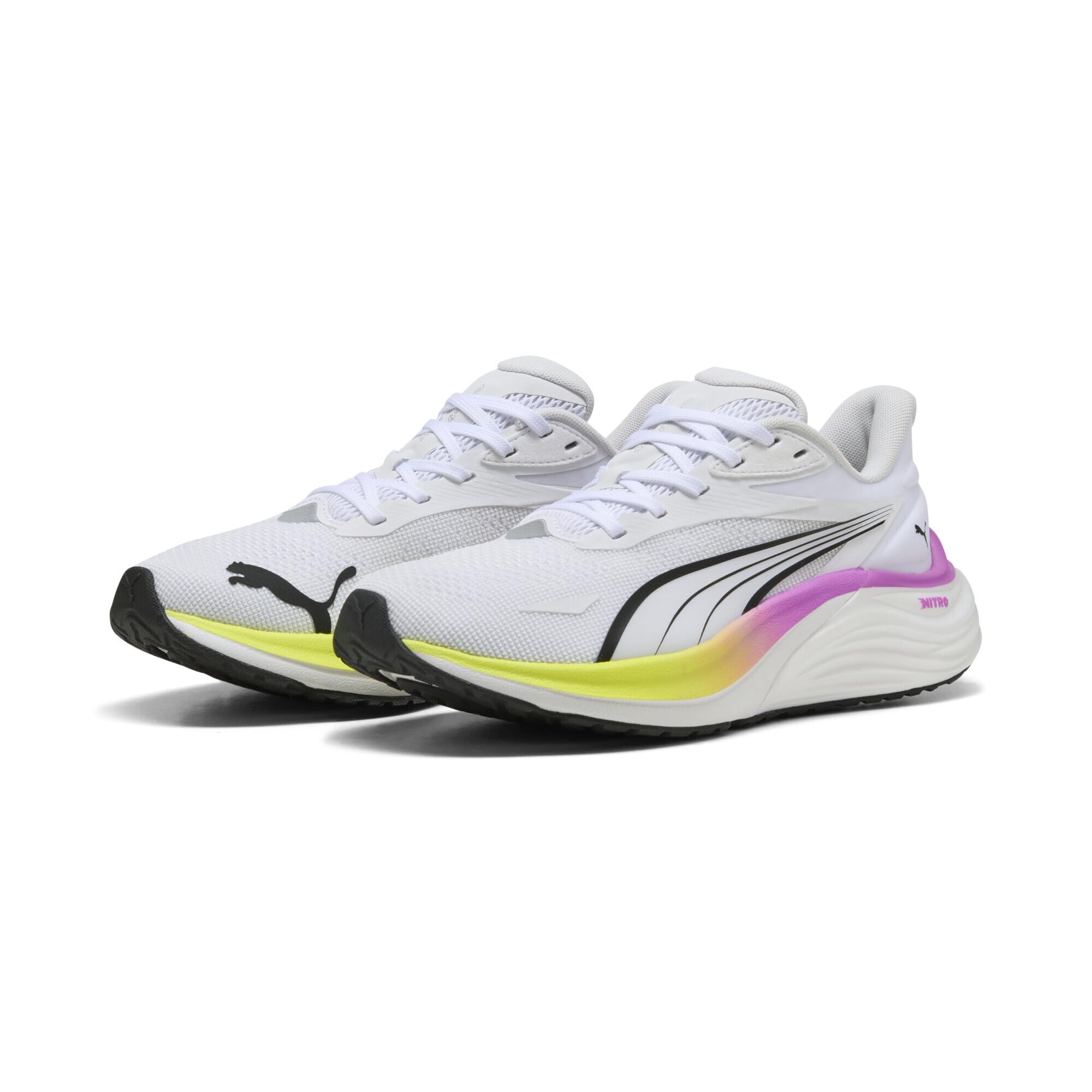 PUMA Kadın Electrify NITRO 4 Wns Spor Ayakkabı PUMA White-Yellow Alert-Pure Magenta 38 EU