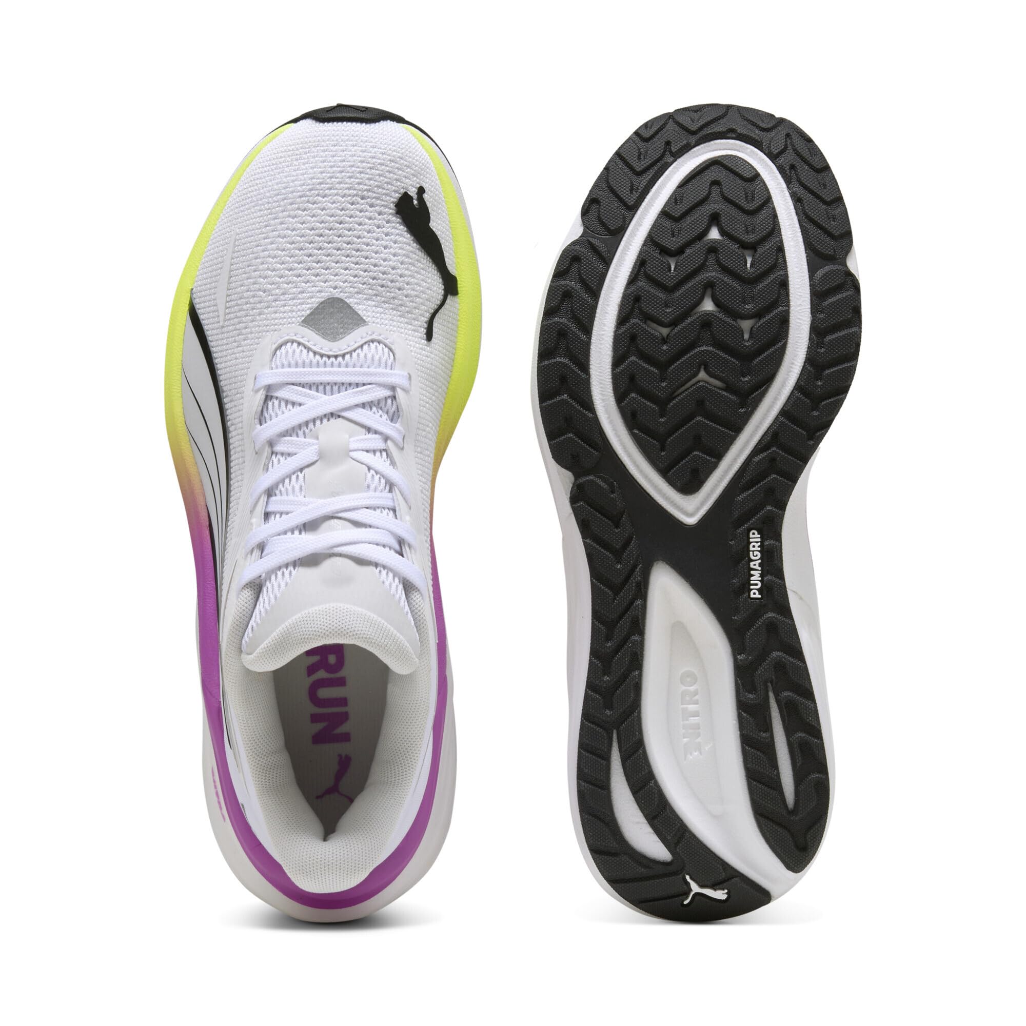 PUMA Kadın Electrify NITRO 4 Wns Spor Ayakkabı PUMA White-Yellow Alert-Pure Magenta 38 EU