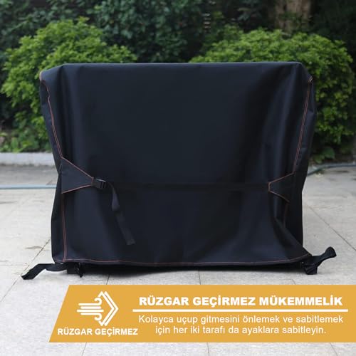 Haegs Bahçe Mobilyası Örtüsü, 250-210-90cm, Ağır Hizmet Oxford Kumaş, Su Geçirmez, Dış Mekan Veranda Masa Örtüsü, Havalandırmalı Masa ve Sandalye Koruma Kılıfı