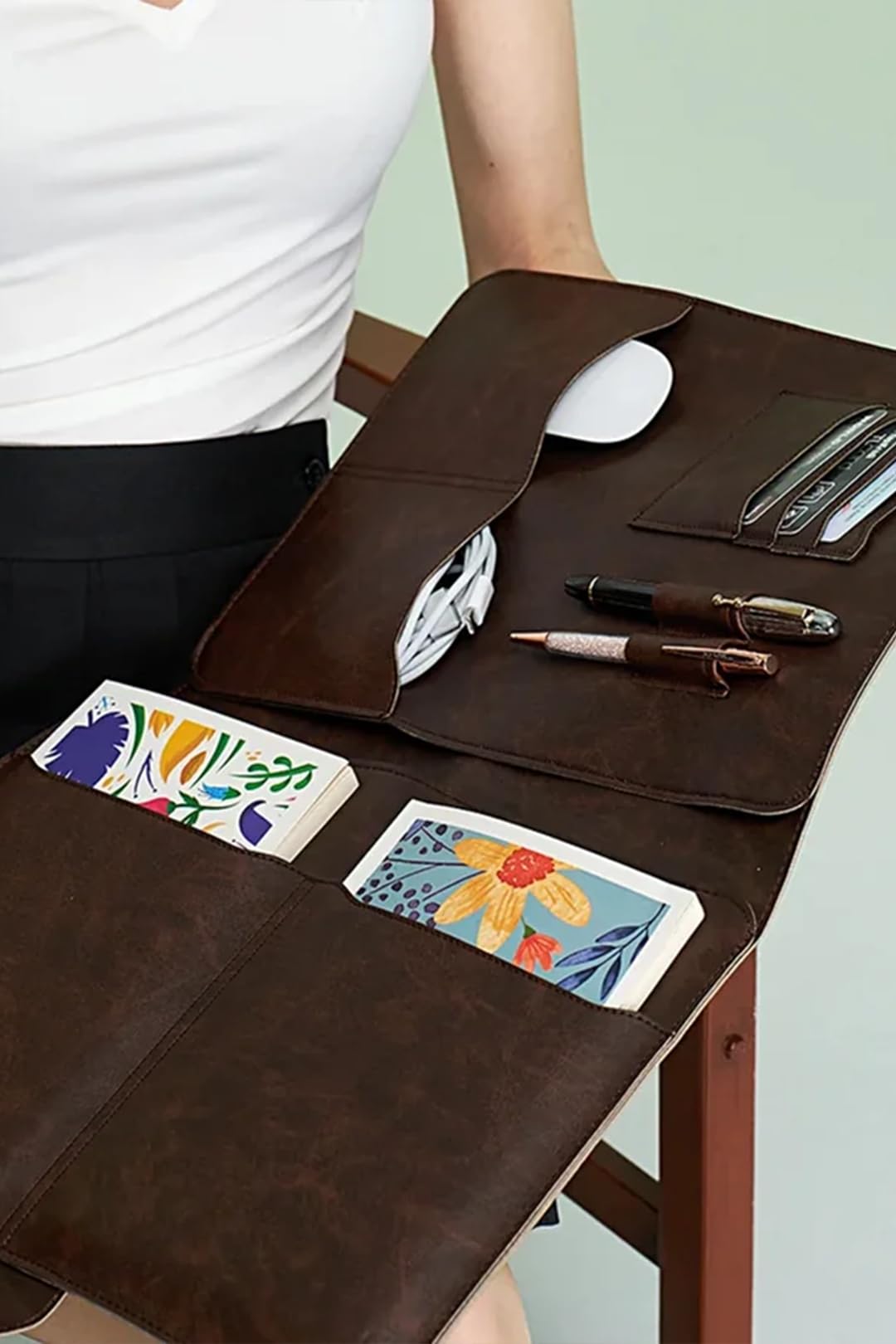 Organizer Evrak & Laptop & Tablet Çantası, Macbook Air Pro 13-14 Inç Uyumlu, Crazy Kahve, S2073