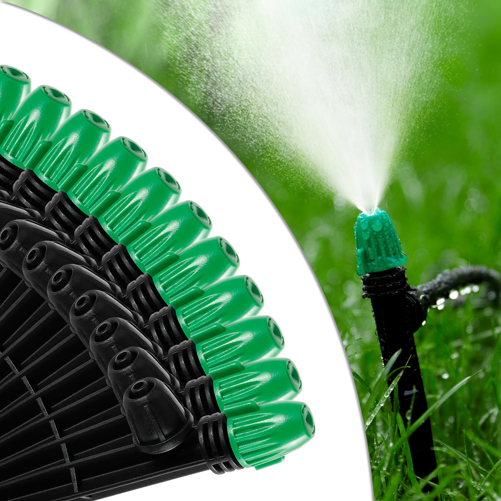 HUISUYTON 30 ADET Damla Sulama Sprey Vericiler Kilitli Dikenli 1/4 "Sulama Borusu Sızdırmaz Ayarlanabilir Püskürtme Vericiler 6" Bahçe için Sağlam Bahis, Yükseltilmiş Bahçe Yatağı, Seralar