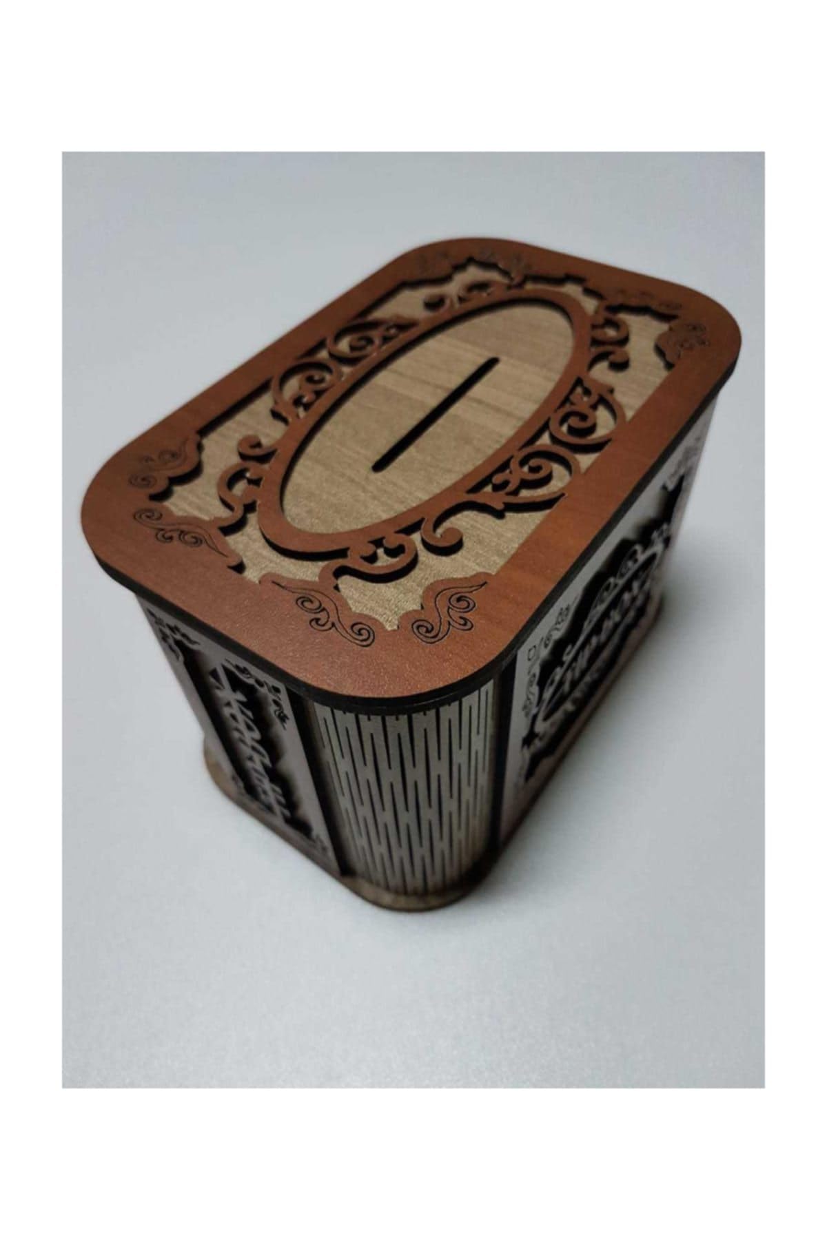 Karakoç Eğitim Araçları Tip Box Bahşiş Tip Kutusu Ahşap Kumbara Anahtarlı Kilitli