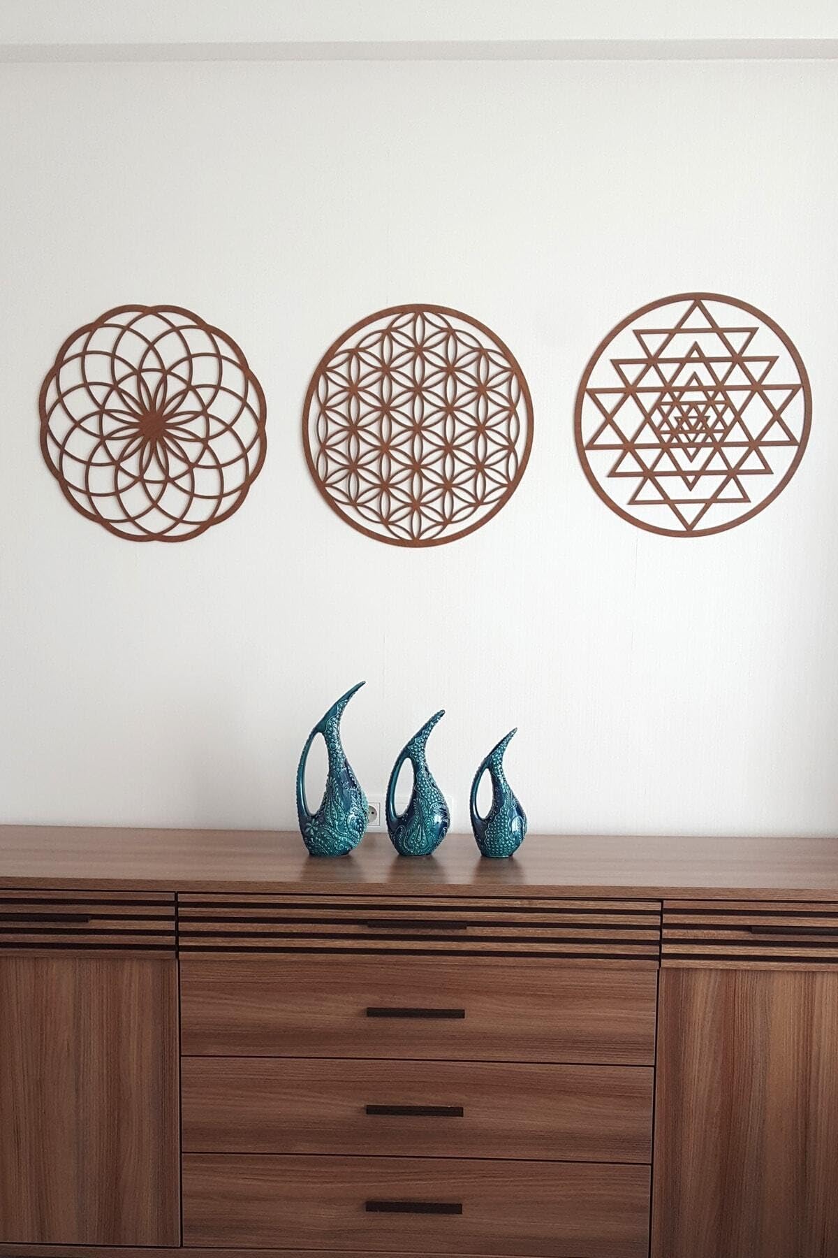 Karakoç Eğitim Araçları Yaşam Çiçeği Sriyantra Ve Torus 3 Lü Set Kutsal Geometri Torus Nefesi Ve Shri Yantra