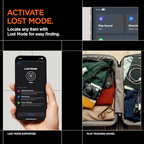 Spigen TagMe Tracker Apple iOS Uyumlu Akıllı GPS Takip Cihazı Bluetooth ile Kolay Kurulum (Değiştirilebilir Pil) Black - AHP07580