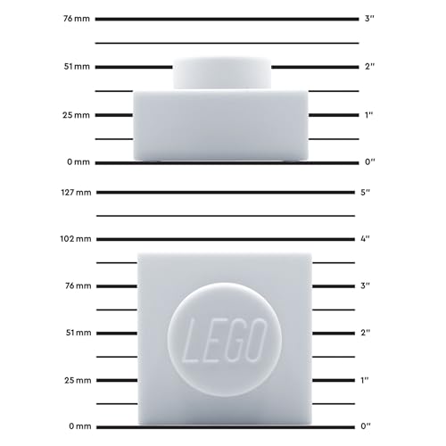 IQ Lego İkonik 1x1 Plakalı Gece Lambası - Beyaz (LP50), Gençler, Çocuklar ve Yetişkinler için Yumuşak Silikon Renk Değiştirme Işığı - Rahat Bir Ortam için Günlük Beyaz Lego Gece Lambası