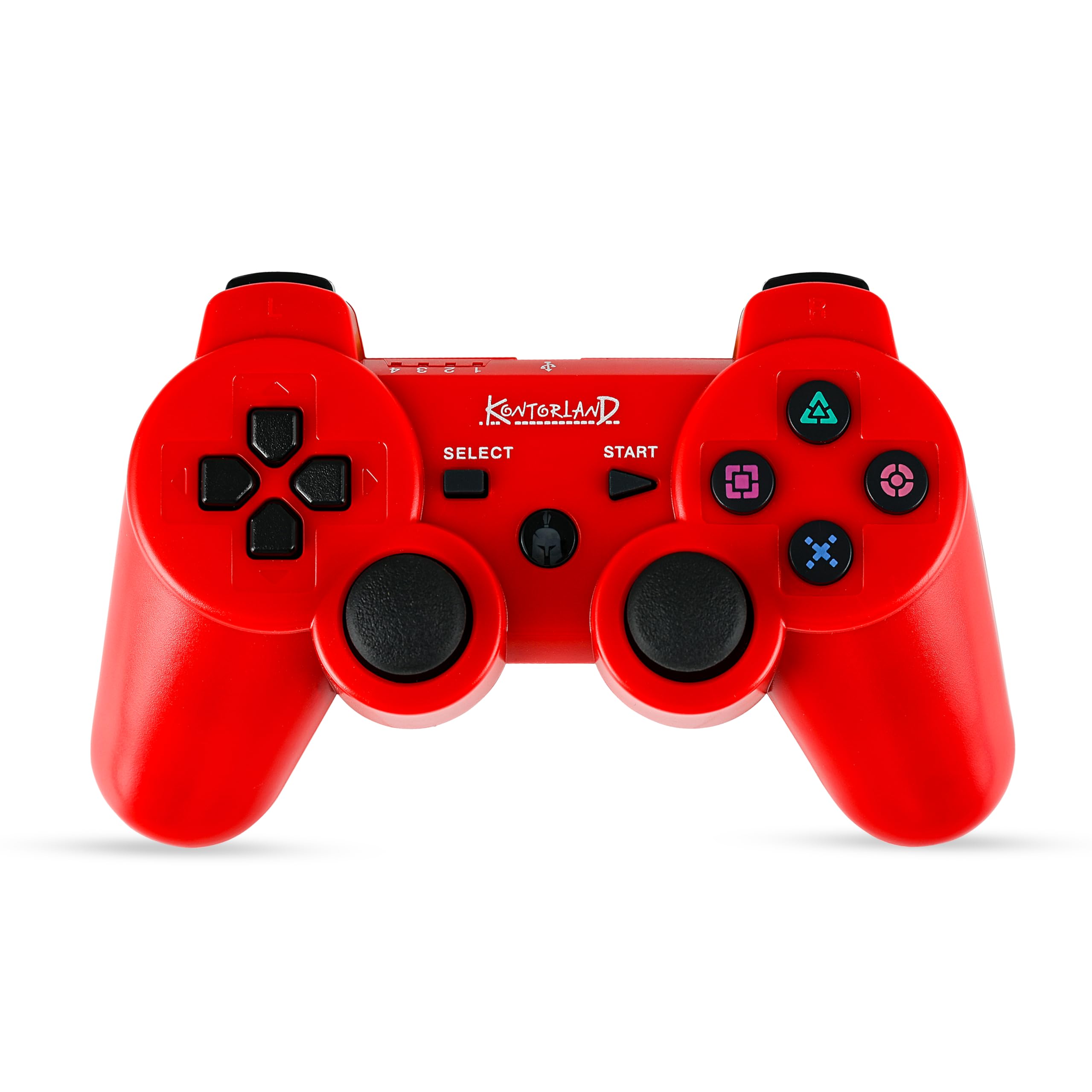 Kontorland - PS3 Uyumlu Titreşimli Kablosuz Oyun Kolu GamePad (Kırmızı)